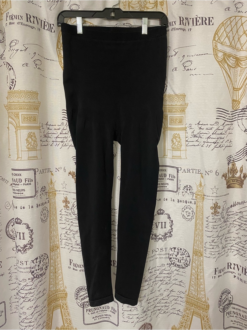 Spanx Assets Leggings High Waisted Wz XL Black Tummy Control